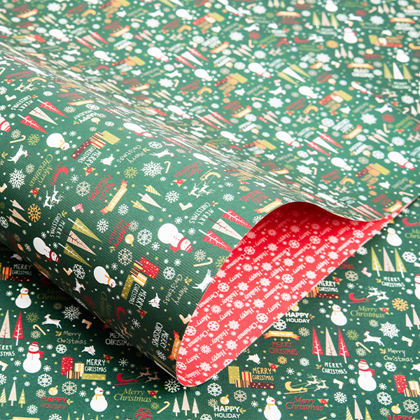 (디랩) 눈사람 레자크 포장지 5장X1팩 크리스마스 선물 포장