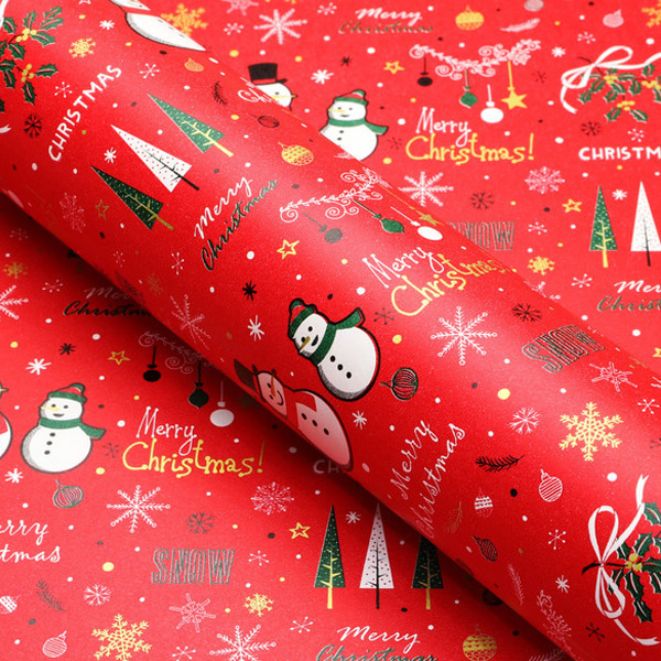 (제일) 크리스마스 포장지 눈사람 종이롤 1롤 예쁜 선물 포장