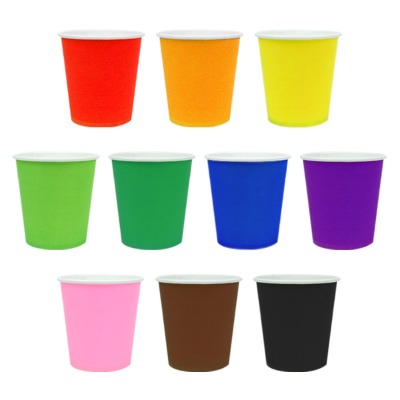 (재미스쿨) 칼라 종이컵 연두 50입(1줄) 색깔 컬러