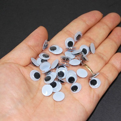 (재미스쿨)1000 인형눈알 비접착 10mmX1팩 인형만들기 재료