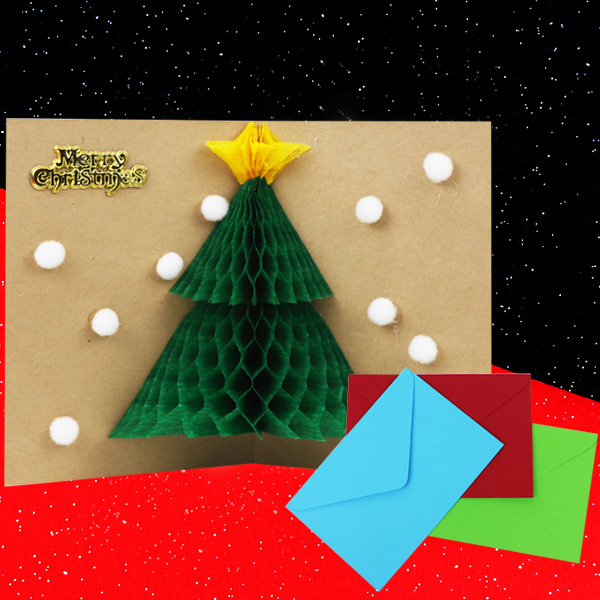 (재미스쿨) 크리스마스 카드만들기 4번 1인용 꾸미기 DIY