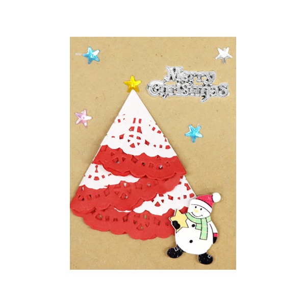 (재미스쿨) 크리스마스 카드만들기 패키지 16번 5인용 DIY 카드 꾸미기