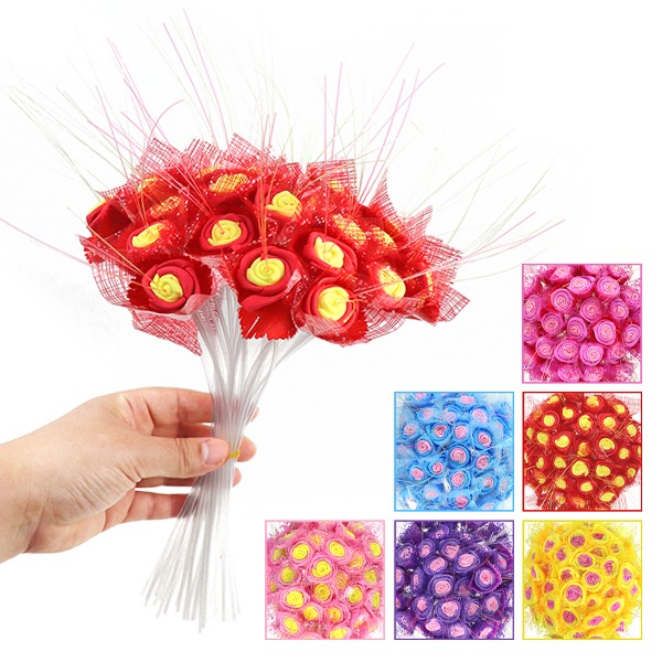 (리본케이알) 광섬유 꽃다발 (옵션) 사탕부케재료 스펀지꽃