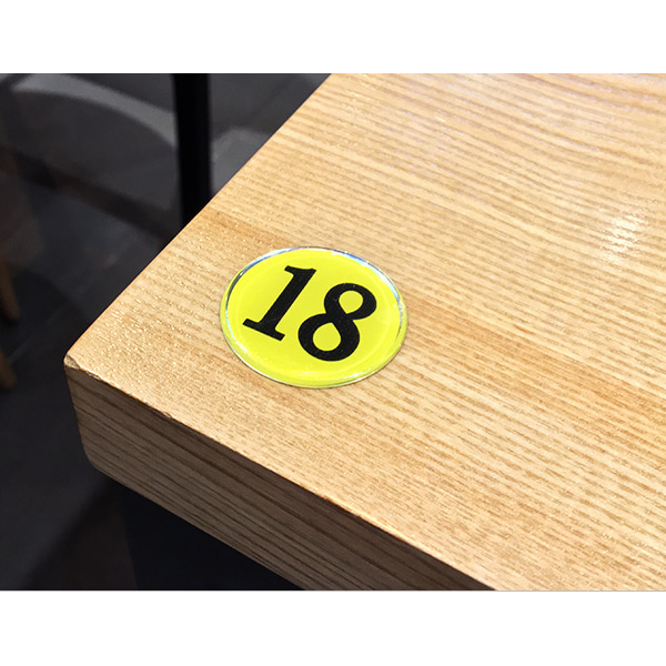 (아트사인) 에폭시 번호판 35mm (옵션) 식당 테이블 락커룸 사물함 숫자스티커