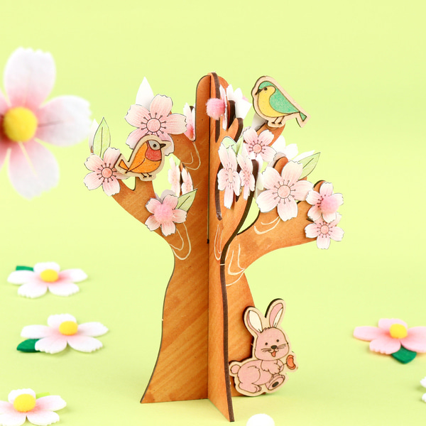 유니아트)3000 W39 봄벚꽃나무만들기 1인용 미술 공예