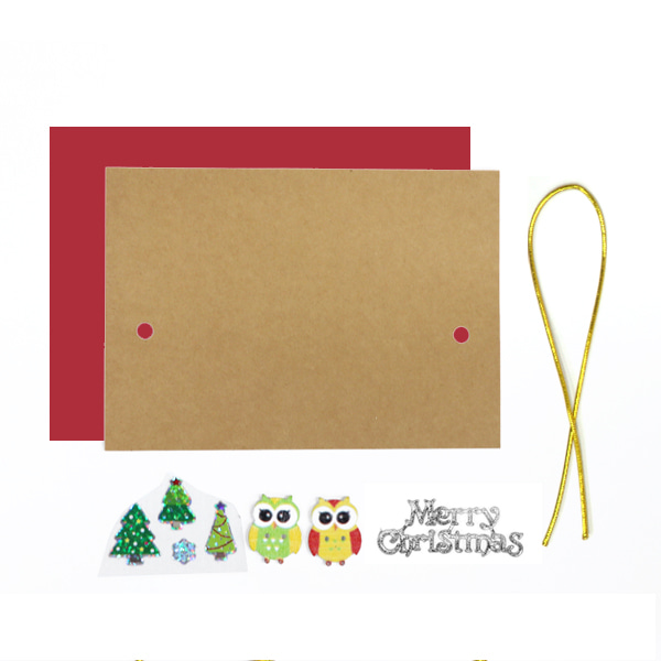 (재미스쿨) 크리스마스 카드만들기 패키지 05번 1인용 DIY 카드 꾸미기