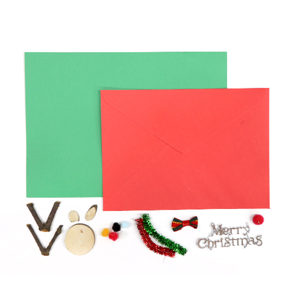 (재미스쿨) 크리스마스 카드만들기 패키지 29번 5인용 DIY 카드 꾸미기