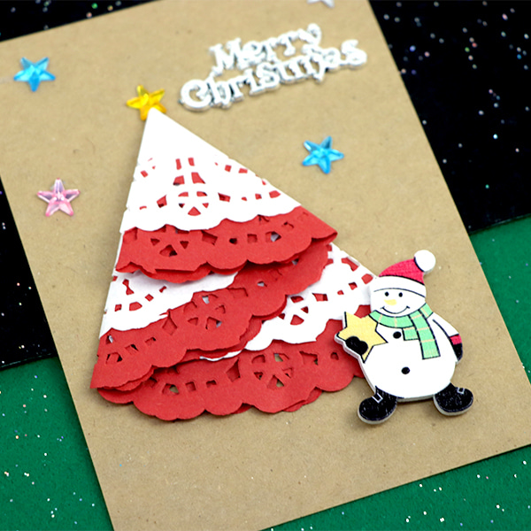 (재미스쿨) 크리스마스 카드만들기 패키지 16번 1인용 DIY 카드 꾸미기