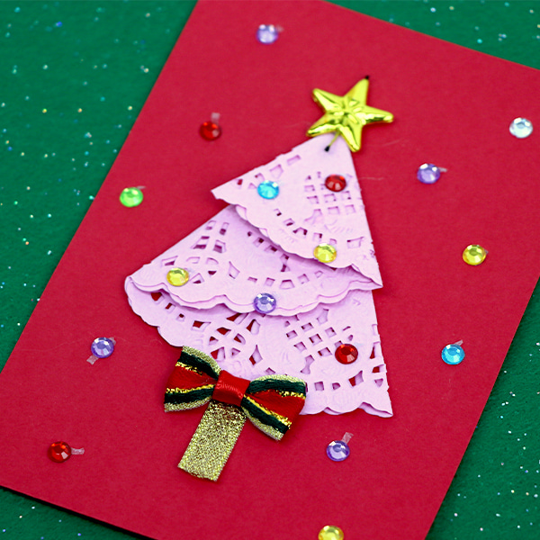 (재미스쿨) 크리스마스 카드만들기 패키지 21번 5인용 DIY 카드 꾸미기
