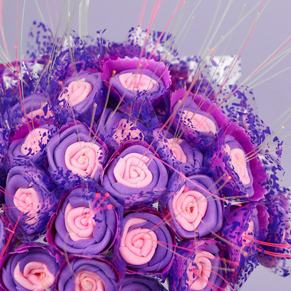 (리본케이알) 광섬유 꽃다발 (옵션) 사탕부케재료 스펀지꽃