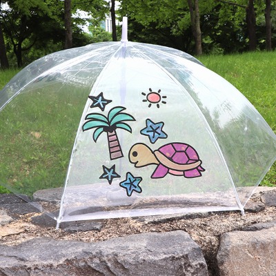 (재미스쿨) 비닐우산 꾸미기 패키지 1인용 투명 우산
