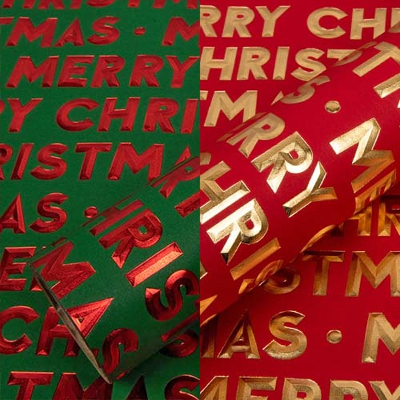 (디랩) 크리스마스 포장지 3D 금박 종이롤 1롤 예쁜 선물 포장