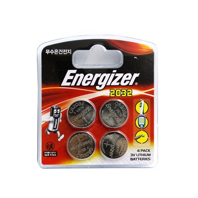 (에너자이저) 리튬 건전지 ECR2032 4개입 무수은 건전지 동전