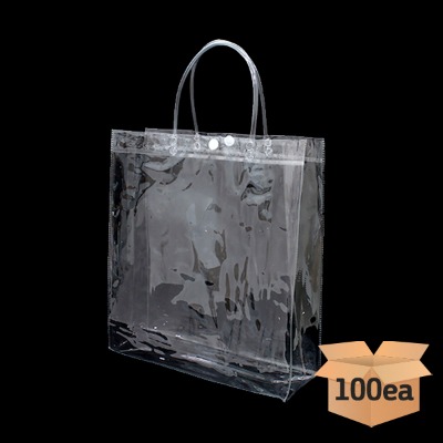 (재미스쿨) 작품비닐가방 대형 투명가방 100개 PVC 그리기 가방